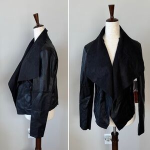 NWT! Bagatelle Collection Vegan Leather Fitted Elegant Black Jacket
